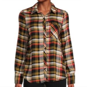 Casa Cabana Plaid Wendy Button Down Blouse S